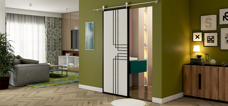 sliding bathroom door installation in Vincent